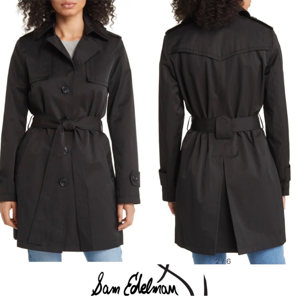 Sam Edelman - Black Water Repellent Trench Coat